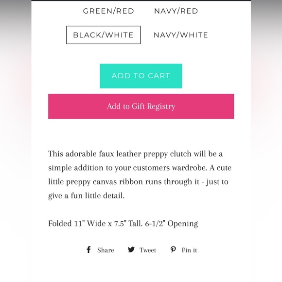 PREPPY STRIPE FOLDED CLUTCH - Picture 7 of 7